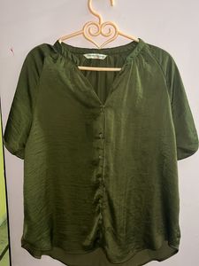 Satin Two Toned Tunic Shirt