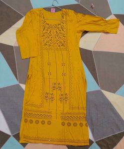Yellow Printed Kurta