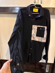 men Unique Black Casual Shirt