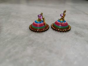 Quilled Handmade Paper Jhumka Earrings Set Of 4