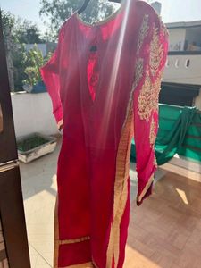 Rani colour suit with lining inside and duppata