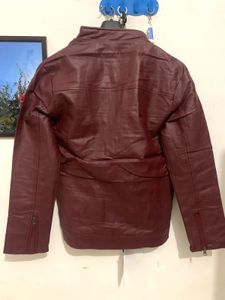 Zara Burgundy Leather Jacket