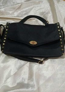 Black Studded Satchel