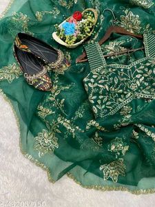 Rashmika Mandana Green saree  💚