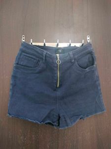dark blue denim shorts