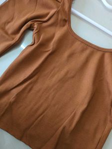 Brown Long Sleeve Top