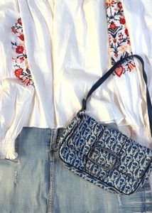 MANGO Y2K Denim Handbag