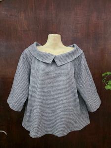 Gray boat neck tops