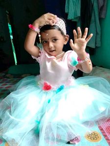 Girls Pink Stylish Frock