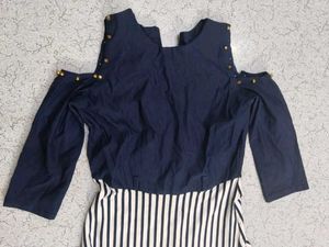 Striped Cold Shoulder Maxi Dress