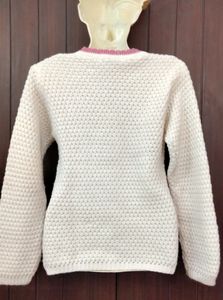 Designer Apple Cut Sweater (White N Pink)