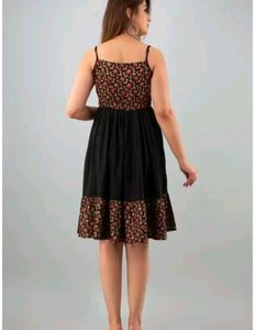 Floral Print Black dress