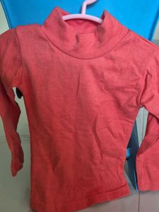 Cozy Coral Mock Neck Long Sleeve Top