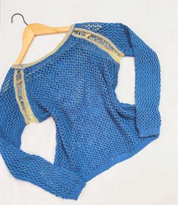 B2G2 🎁Pinterest Crochet Blue Pullover D