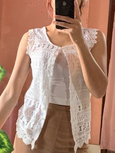 White Lace Sleeveless Slip