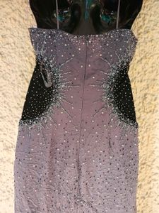 Elegant Grey Spaghetti strap Cut Dana Evening Gown