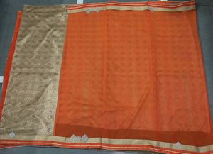 Orange Embellished Saree