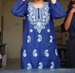 Elegant Blue Embroidered Kurti