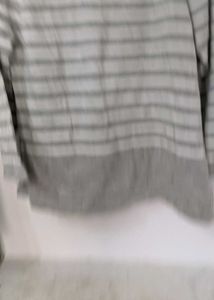 Silver And Grey Lining Thin Woolen Top
