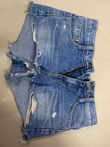 Distressed Denim Shorts