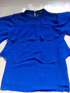Royal Blue Ruffle Top