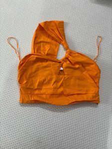 orange one shoulder top