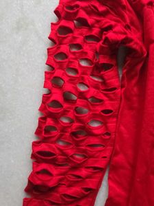 Red Cutout Detail Mini Dress