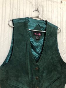 Quarters Green Leather Vest