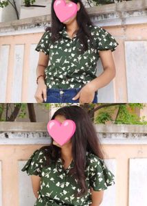 Printed Dark Green Shirt 💚