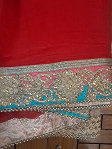 Pore Chiffon  Saree With  Blouse