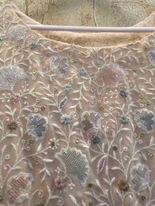 Chikankari Kurta with Embellished Work & Churidar