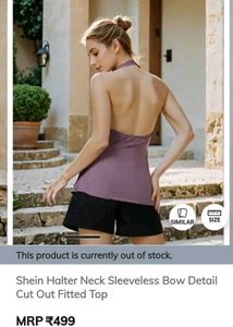 Halter Bow Cutout Top