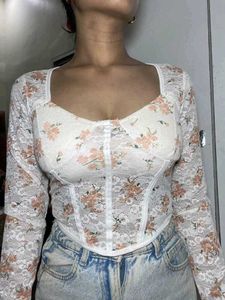 Floral Lace Corset Crop Top