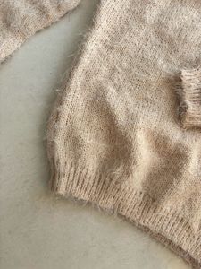 Furry Beige Sweater - Sassafras