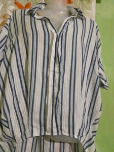 Striped High-Low Shirt