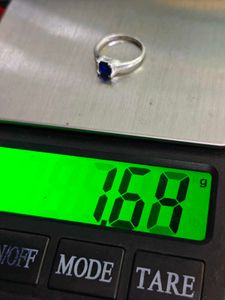 Pure Silver Ring In Blue Stone