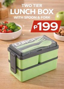 Two-Tier Lunch Box with Utensils pack of 1