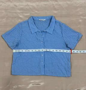 Button-Up Blue Shirt Korean