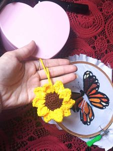 Crochet Sunflower Charm