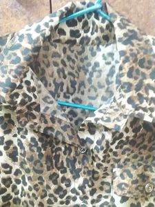 SALE !!Premium Leopard print Shirt With Tie Knot