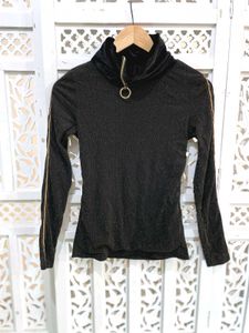 Black High Neck Top C
