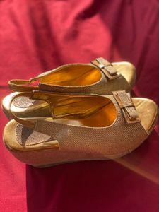 Beautiful, Shimmer, Gold Veg Heels