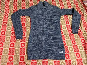 Classic Blue-Black Longline Winter Sweater Unisex