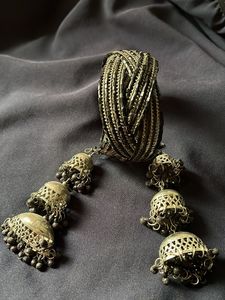 Beaded Oxide Bracelet And Silver Banana Clip Combo