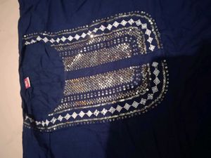 Embellished Blue Short Kurti