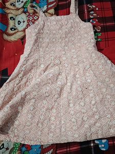 Kids Frock Chikan Kadi Fabric