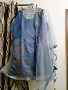 A Beautiful Blue-greish Ethnic Dress 👗