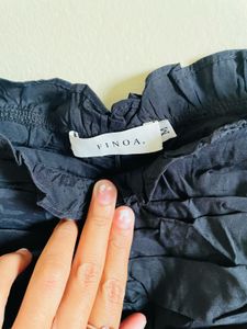 Ruched Black Tank Top