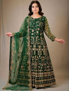 Green Embroidered Party Wear Suit xxl