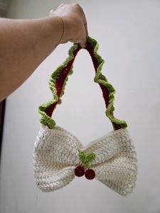 Pinterest  Crochet Cherries Bow Bag